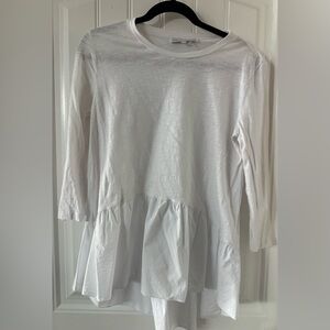 English Factory White Knit Peplum Top